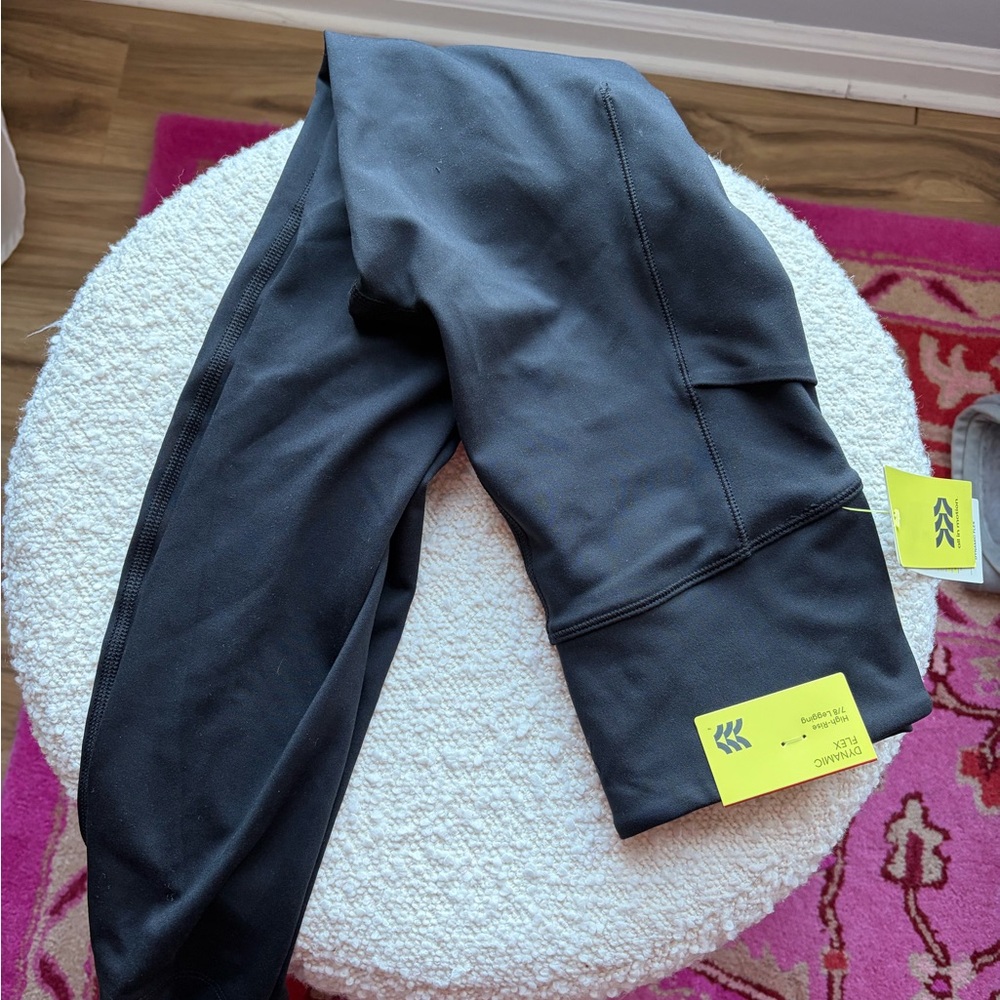All in Motion Black High-Rise Pocketed 7/8 Leggings